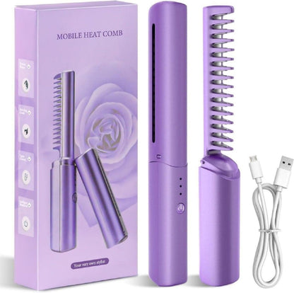 Mini Adjustable Hair Straightener Hot Comb