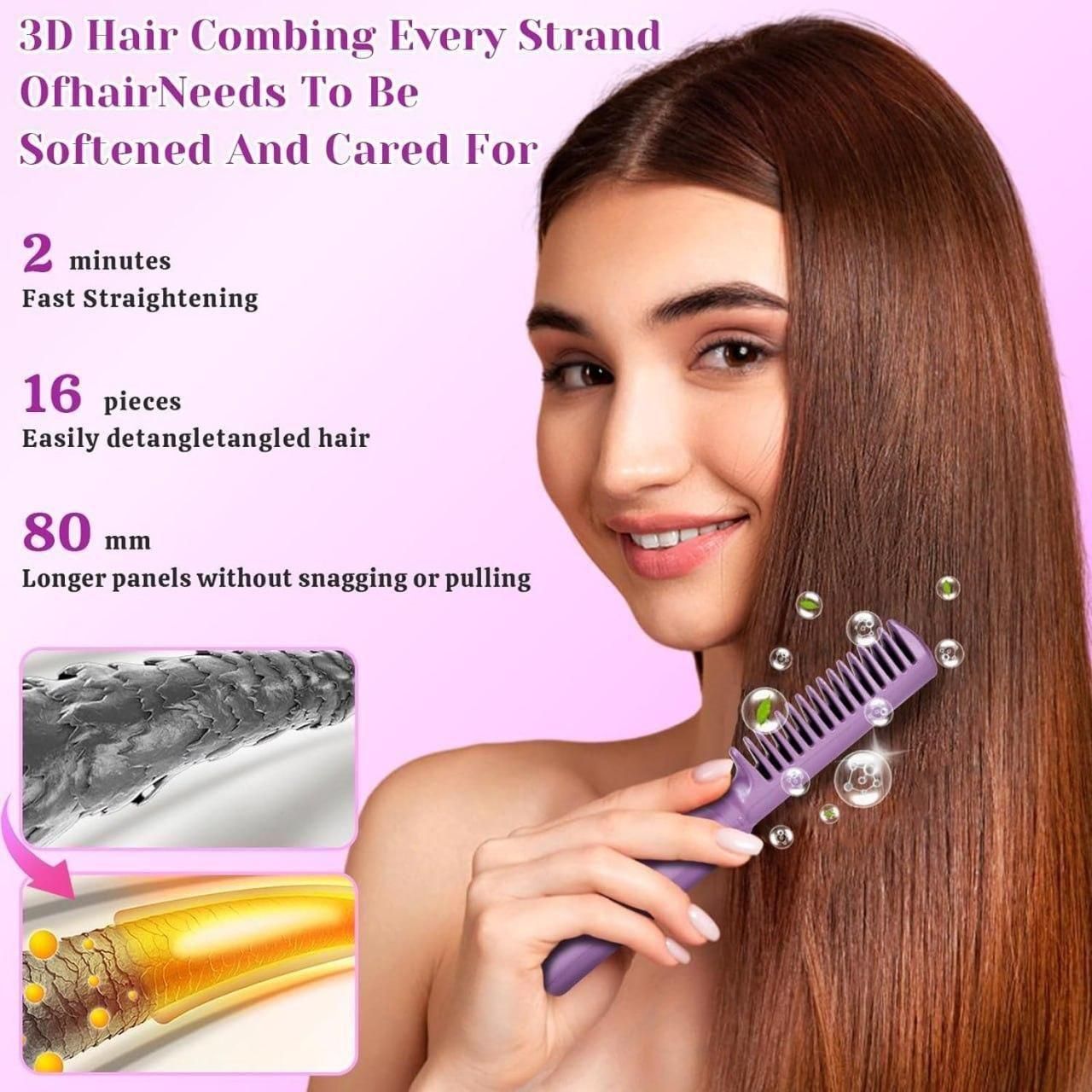 Mini Adjustable Hair Straightener Hot Comb